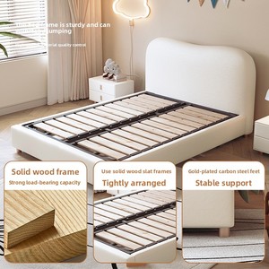 Letto per Bambini Tongyute 1.2m 1.5m, Design Moderno Minimalista Nordico di Lusso, in Legno Massello <span class=keywords><strong>e</strong></span> Pelle, per Camere da Letto di Ragazzi <span class=keywords><strong>e</strong></span> Ragazze - Product Image 2