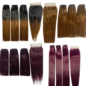 FH all'ingrosso 10A grado dritto Vietnam capelli Remy <span class=keywords><strong>3</strong></span> fasci con chiusura 4x4 pizzo T1B-99J capelli umani Extension Set - Product Image 6