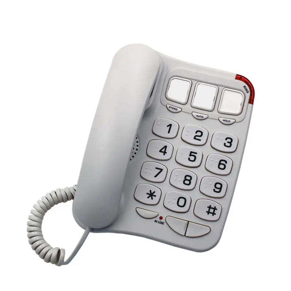2021 Best Selling Grote Knop Telefoon Fancy Snoer Huis Telefoon Set Met Emergency En Braille Voor Senioren Mensen
