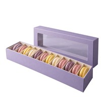Boîte cadeau de luxe en papier rigide personnalisée pour macarons, avec fenêtre et logo, pour l'emballage des macarons