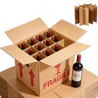 Boîte en carton ondulé rigide oblongue personnalisée LEBO, écologique, recyclable, à compartiments, pour vin