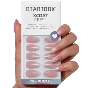 Uñas Postizas de Gel Suave 3D con Diseño de Concha, Color Rosa Ojo de Gato, Hechas a Mano, de Lujo, para Verano y Playa, Venta al Por Mayor - Product Image 1