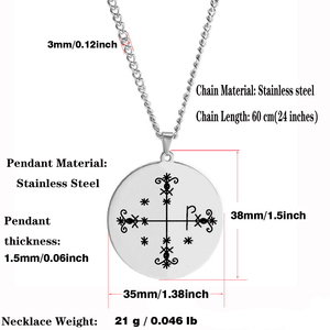 Il tempio di Vodun benedizioni per gli <span class=keywords><strong>antenati</strong></span> e lo spirito divino amuleto talismano taglio Laser collana pendente in acciaio inossidabile - Product Image 3
