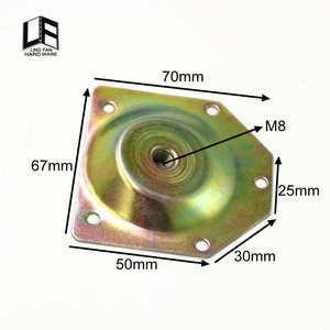 Placa de montaje en ángulo para sofá, Base de pata de mesa de acero al carbono, 70x67mm, M8, patas de muebles de 5/16 pulgadas, Metal, acero al carbono - Product Image 5