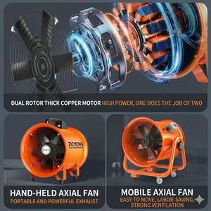 พัดลมแบบแกนหมุนประสิทธิภาพสูงแบบพกพา 220 โวลต์ - สำหรับการระบายอากาศภายในอาคารและการระบายอากาศในพื้นที่อุตสาหกรรมและพื้นที่จำกัด - Product Image 6