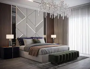 Designer high-quality fully customized background wall headboard upholstered wall panels