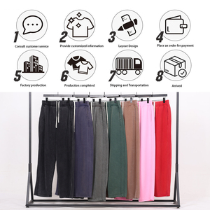 Pantalones Casuales de Invierno para Hombre, Estilo Vintage, Lavados, de Forro Polar de 400 g/m², Corte Holgado y Recto, con Cordón Ajustable, Cálidos - Product Image 5