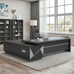 Escritorio de oficina moderno estándar de negocios en forma de L para gerente CEO o Secretaria para estudio en el hogar o uso en la oficina - Product Image 1