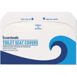 Housses de siège de toilette jetables Boardwalk en plastique et en papier - Product Image 1