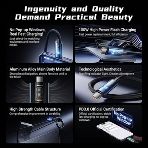 Cable USB-C a Tipo-C PD de 100W con Indicador Luminoso de Anillo, Aleación de Aluminio, Carga Rápida y Transferencia de Datos para <span class=keywords><strong>iPhone</strong></span> 15, 16 y 17 - Product Image 3