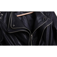 Veste de motard en similicuir clouté pour femme, coupe ajustée, fermeture éclair, style moto