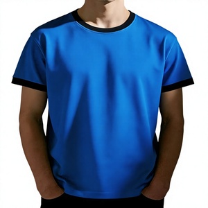 T-shirt à manches courtes en coton épais 250 GSM, coupe ample et surdimensionnée, broderie personnalisée pour hommes - Product Image 1