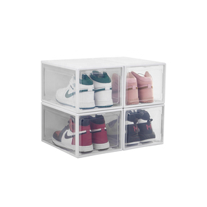 Storage Amazon Hot Sale Transparent Plastic Shoe Storage Box Can Be Stacked Transparent Shoe Storage Flip Drawer Shoe Box