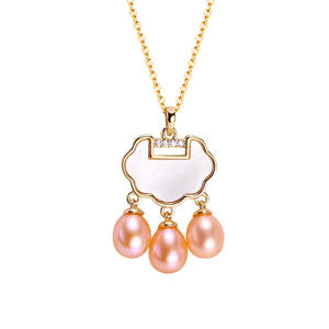 Collier ras du cou en or de style ethnique, petit accessoire, fabrication robuste, pendentif en perle de Zhuji, style ethnique - Product Image 5