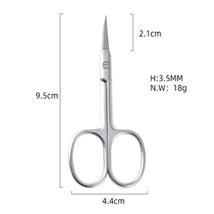 Tijeras profesionales personalizadas para cutículas curvas de acero inoxidable para Barba y cejas para el cuidado personal del vello facial y las cejas - Product Image 4