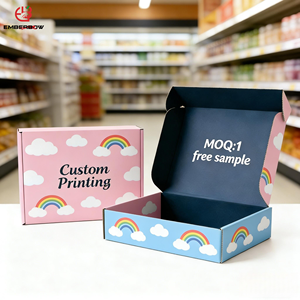 Boîte d'expédition en carton ondulé EBB Premium avec logo personnalisé en papier kraft estampé à chaud, revêtement UV, réutilisable et recyclable pour les cosmétiques - Product Image 1