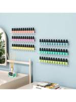 Étagère murale transparente en acrylique pour vernis à ongles, support amovible antidérapant avec clips de finition