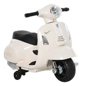 Motocicleta Eléctrica para Niños con Licencia Oficial HOMCOM, Vespa con Batería de 6V, Faros y Bocina, para Niños de 18 a 36 Meses, Blanca, 66. - Product Image 1