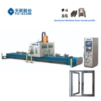 Máquina de Fresado y Taladrado CNC de 4 Ejes de Alta Velocidad de 9000 mm para Perfiles de Aluminio para Ventanas, Puertas y Fachadas