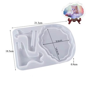 クリスタルドロップ接着剤樹脂型正方形の楕円形の波フォトフレームブラケットシリコーン型 - Product Image 5