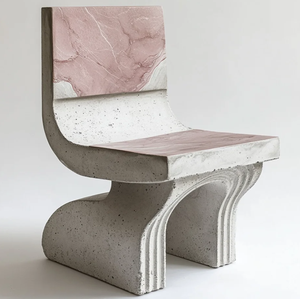 Tavolino moderno in marmo rosa con Base geometrica - Product Image 4