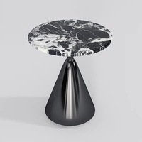 Ensemble de tables basses élégantes et modernes pour salon, table d'appoint en acier inoxydable avec plateau en marbre, meubles pour la maison