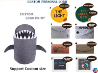 Seau de rangement en forme de requin de haute qualité poupées de rangement en feutre jouets Pot feutre panier organisateur de blanchisserie
