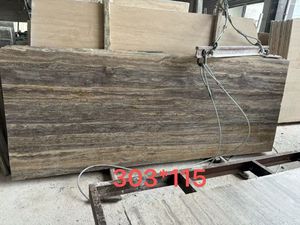 Dalles <span class=keywords><strong>de</strong></span> pierre <span class=keywords><strong>de</strong></span> <span class=keywords><strong>travertin</strong></span> gris argenté polies pour meuble-lavabo - Product Image 3