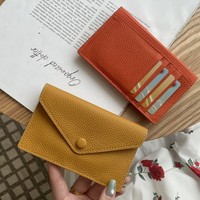 Dompet Kartu Kulit Sapi Asli Kreatif Minimalis Satu Bagian Dompet Pendek Multifungsi Clutch Poliester