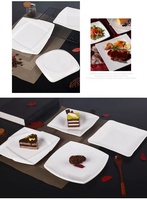Vaisselle de restaurant en gros d'usine assiette carrée en mélamine blanche bon marché de 7 pouces