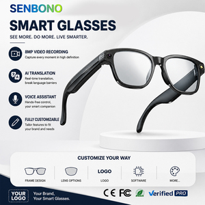 Lunettes de soleil intelligentes d'extérieur SENBONO L801 avec blocage de la lumière bleue, assistant vocal IA, WIFI, enregistrement vidéo 4K et caméra pour appels - Product Image 1