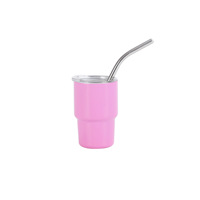 Mini-gobelets en acier inoxydable de 3 oz pour shots, verres à whisky, sublimation, avec paille, pour fêtes et boissons