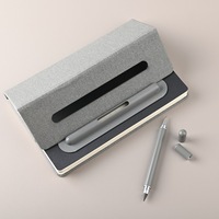 Hochwertiger Klapp bezug aus Leder Exquisiter spezieller A5-Notizbuchjournal-Tagebuchplaner mit Doppelkopf stift für Firmen geschenke