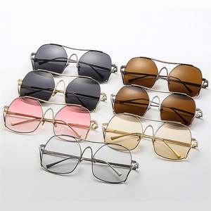 Gafas de Sol de Moda 2025 con Logotipo Personalizado, Montura Grande Poligonal para Mujer, Protección UV400, Gafas de Sol de Piloto Extra Grandes de Metal para Dama - Product Image 4