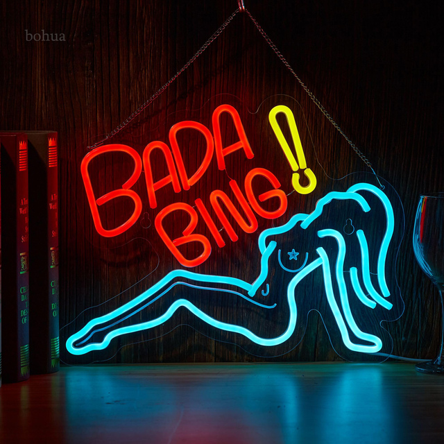 3D Custom Color Neon Sign Bada Bing Sexy Lady LED Neon Light Wall Art Decor Light for Bar Pub Club  Party Interior Decoration