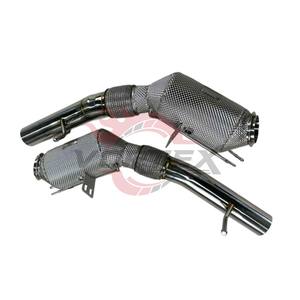 304กระแสน้ำวนไหลสูงท่อลงมาสำหรับมาเซราติแกรนเทอร์โม3.0T V6 2018-2023ด้วยแผงกันความร้อนไม่ตรวจสอบไฟเครื่องยนต์ - Product Image 2