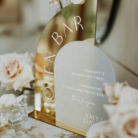 Panneau de bar de mariage personnalisé à double arche dorée, menu de bar, menu de cocktails, signalétique de mariage, décoration de réception