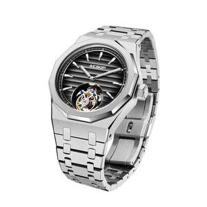 Reloj Mecánico de Pulsera para Hombre, con Esfera de Cristal de Zafiro, Diseño de Esqueleto, Tourbillon, Manecillas Luminosas, Caja de Acero Inoxidable y Correa de Goma - Product Image 2