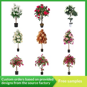 Piante Verdi Artificiali, Alberi Finti in <span class=keywords><strong>Vaso</strong></span>, Rose di Seta, Alberi Decorativi, Fiori Realistici al Tatto, Decorazioni per Interni, Casa, Natale, Matrimoni - Product Image 2