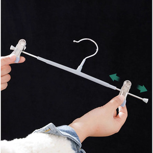 Trouser Hanger With Clips Non Marking Non Slip Stainless Steel For Pants Skirts Clothes Storage Organizer Rectangle Hook Type - Product Image 5