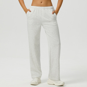 <span class=keywords><strong>Pantaloni</strong></span> Sportivi da <span class=keywords><strong>Donna</strong></span> Stile Europeo e Americano, Grigio, Casual, in Misto Cotone, Asciugatura Rapida, Gamba Larga, per Sport, Yoga e Jogging - Product Image 2