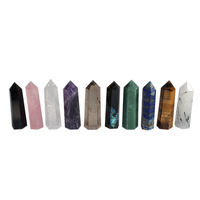 En gros, Cristal naturel de guérison, Quartz améthyste, Pierre artisanale en prisme hexagonal, Pointe de colonne hexagonale, Ornements