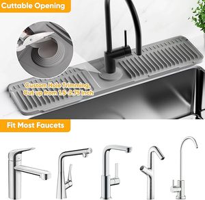 Tapete plegable para grifo de cocina, protector contra salpicaduras con 7 inclinaciones, autodrenante rápido [Tapete protector contra salpicaduras con cierre a presión para grifo de cocina] - Product Image 2