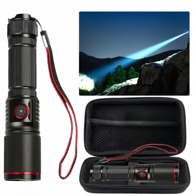 Strong Light Ultra Bright Zoom Long Range Ultra Long Life Type-C Charging Outdoor Emergency Light Led Flashlight