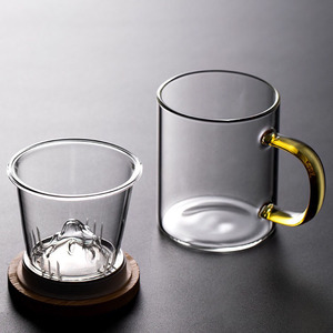 Taza de té de vidrio al por mayor de alta calidad Guanshan <span class=keywords><strong>Bei</strong></span> con Infusor de vidrio Taza resistente al calor de 350 ML - Product Image 5