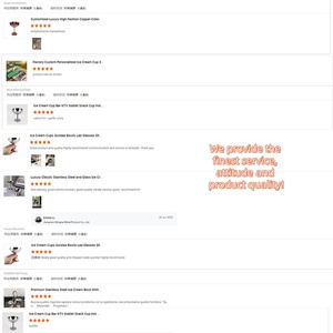 Tazze da budino da Dessert con piedi alti e bassi in acciaio inossidabile 304 di lusso di lusso leggero-ciotole Creative ispirate alle celebrità di Internet - Product Image 5