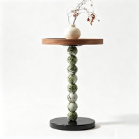Table console moderne de luxe minimaliste en marbre et bois massif, design créatif, pour hôtel, maison, salon, avec couleur et taille personnalisées