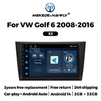 MEKEDE-Lecteur de voiture multimédia, Dvd, GPS, pour VW Golf 6 2008-2013, navigation, stéréo, DVR, USB, caméra 4LED