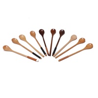Logo gravé Mini Portable en bois de bambou personnalisé bébé cuillère à thé miel cuillères à café ensemble