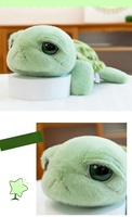 Peluche tortue à grands yeux brodée super douce, rembourrée en coton PP, jouet anti-stress, cadeau d'anniversaire unisexe, décoration de la maison